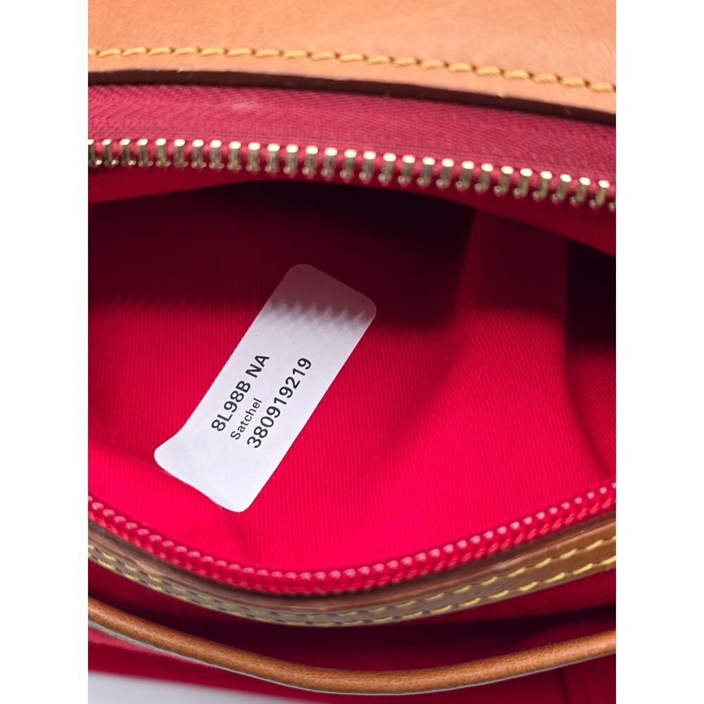 NWT Dooney & Bourke Florentine Leather Satchel Natural Brown Crossbody Bag - Picture 13 of 16